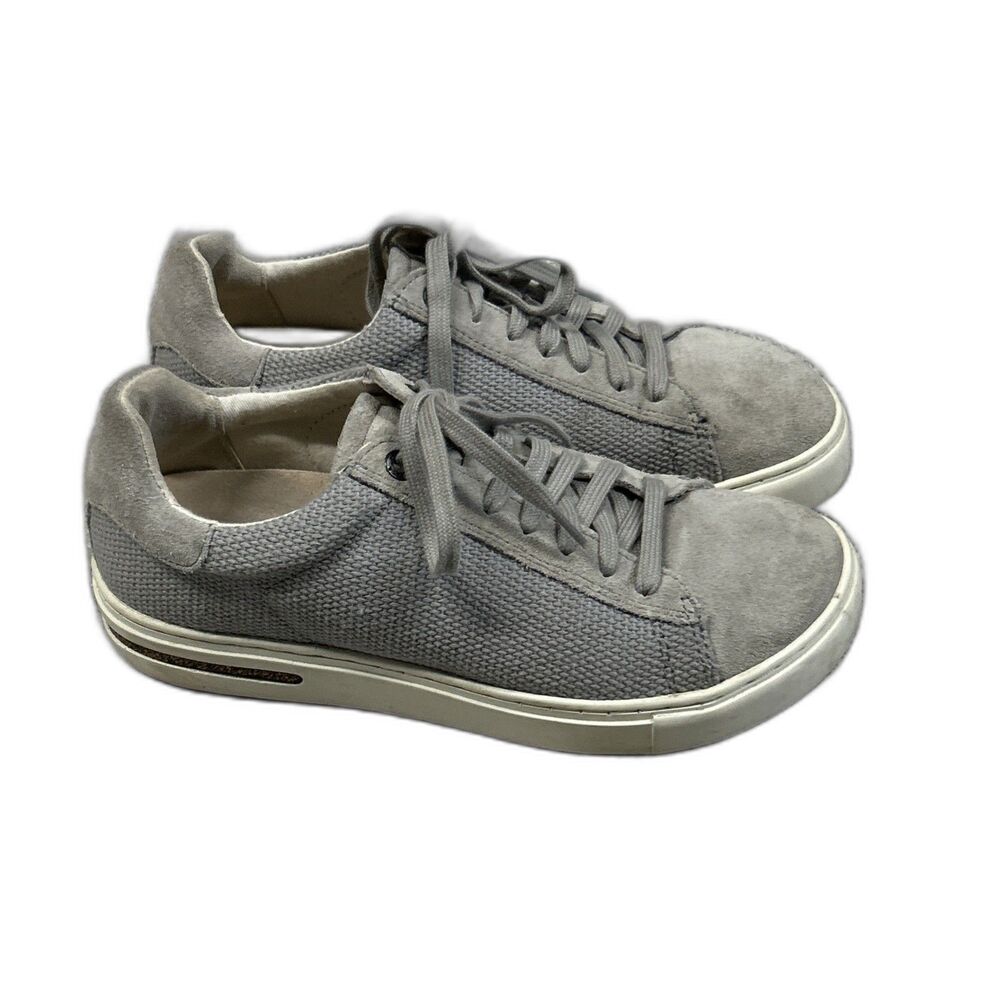 Birkenstock Bend Low Canvas Shoes Womens 6.5 7 Suede Whale Gray Sneaker EU 37